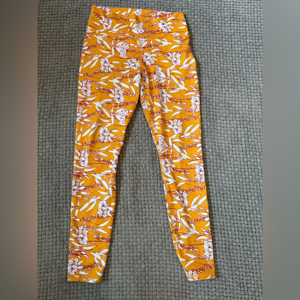 Guru Active Yellow and White Floral‎ Leggings